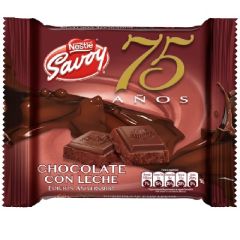 CHOCOLATE CON LECHE SAVOY 75 AÑOS 100G CAJA DE 10
