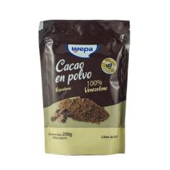 CACAO EN POLVO 100% WEPA SIN GLUTEN DOYPACK 200G