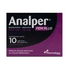 ANALPER FEM PLUS 200MG 10MG 10 TABLETAS RECUBIERTAS