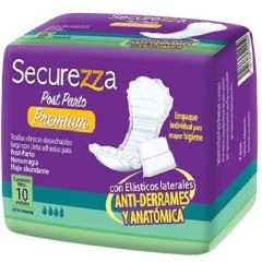 TOALLAS SECUREZZA POST PARTO PREMIUM 10UN
