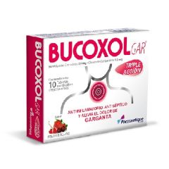 BUCOXOL GAR FRUTOS ROJOS X 10 TABLETAS MASTICABLES